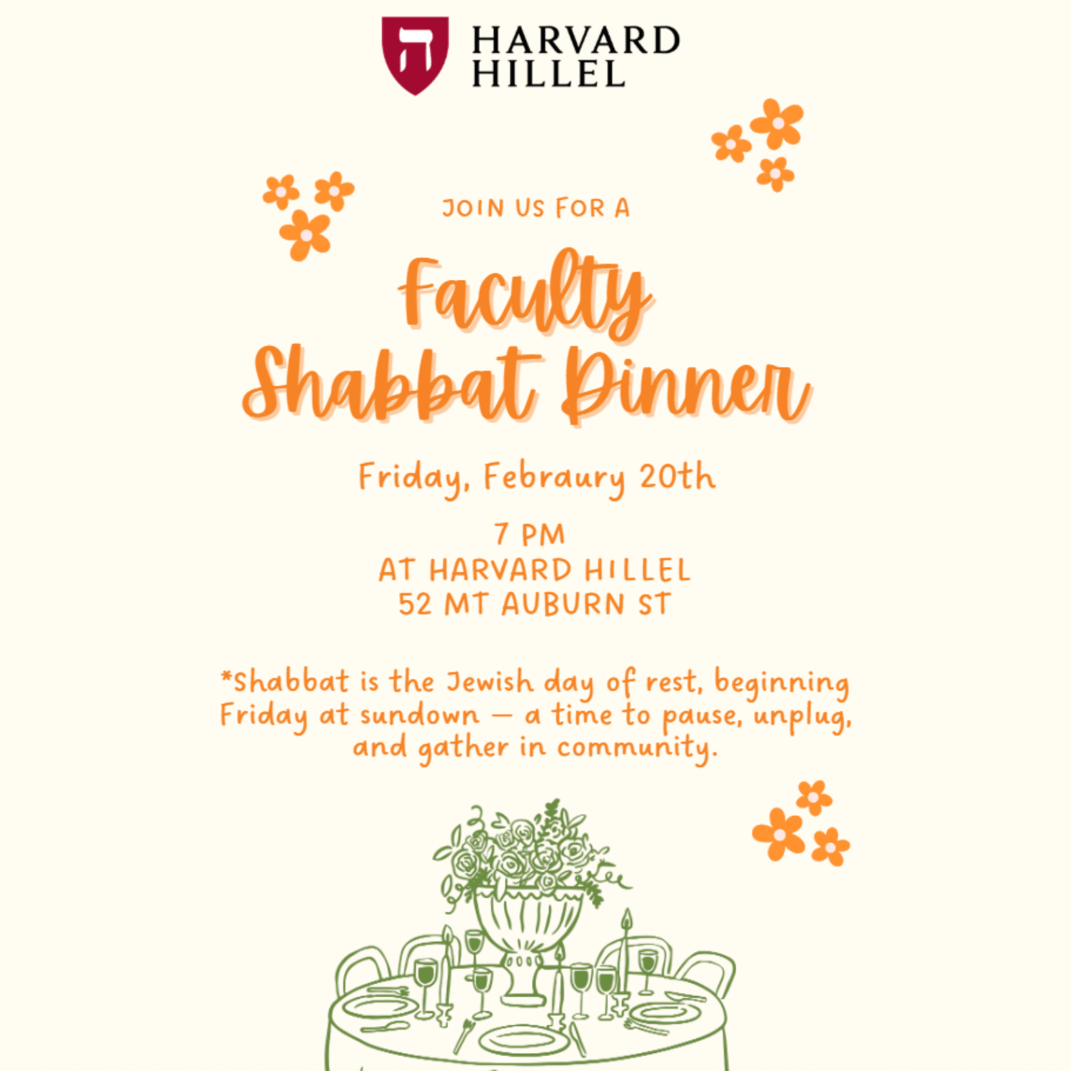 Faculty Shabbat Dinner