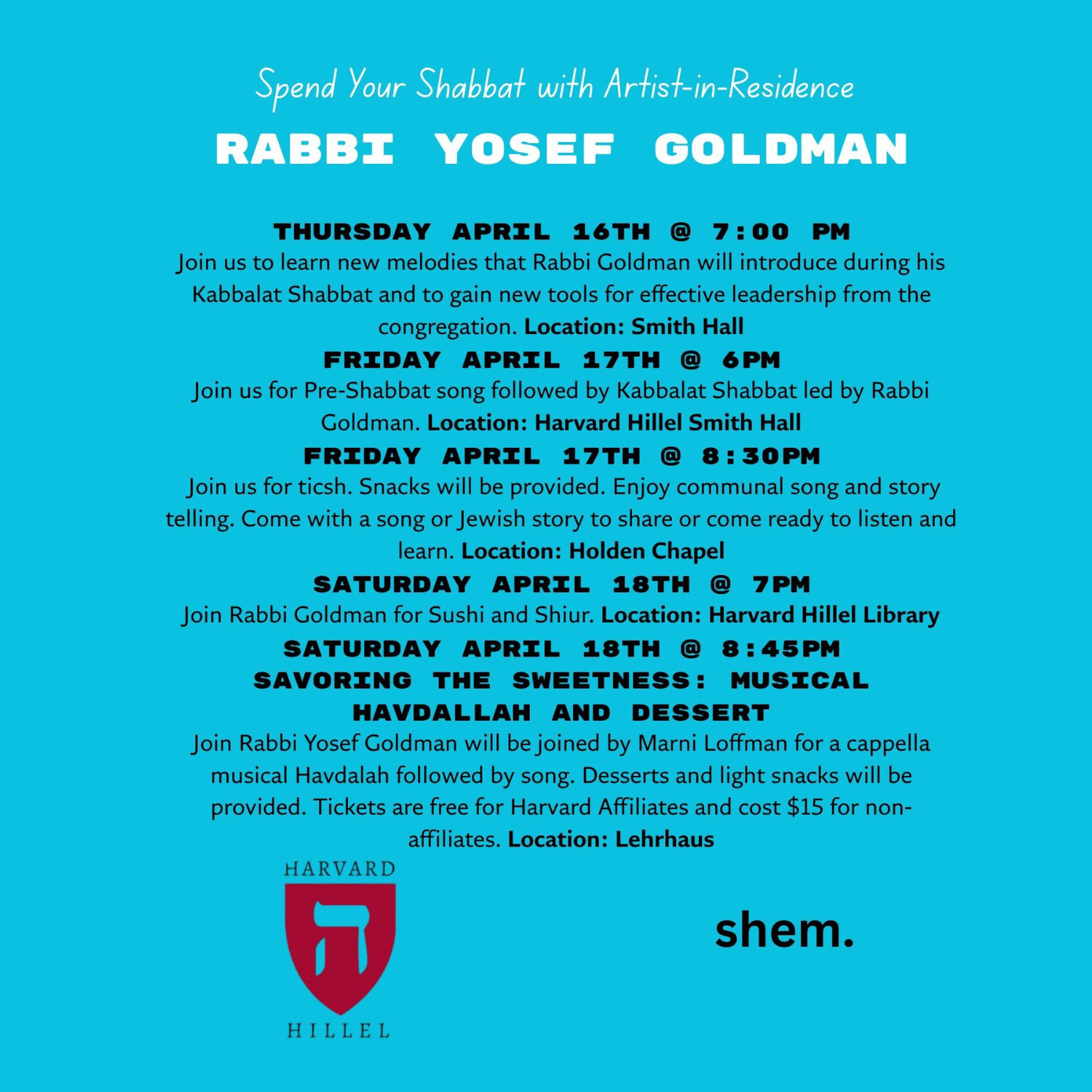 Song Team with Rabbi Yosef Goldman (open to all)