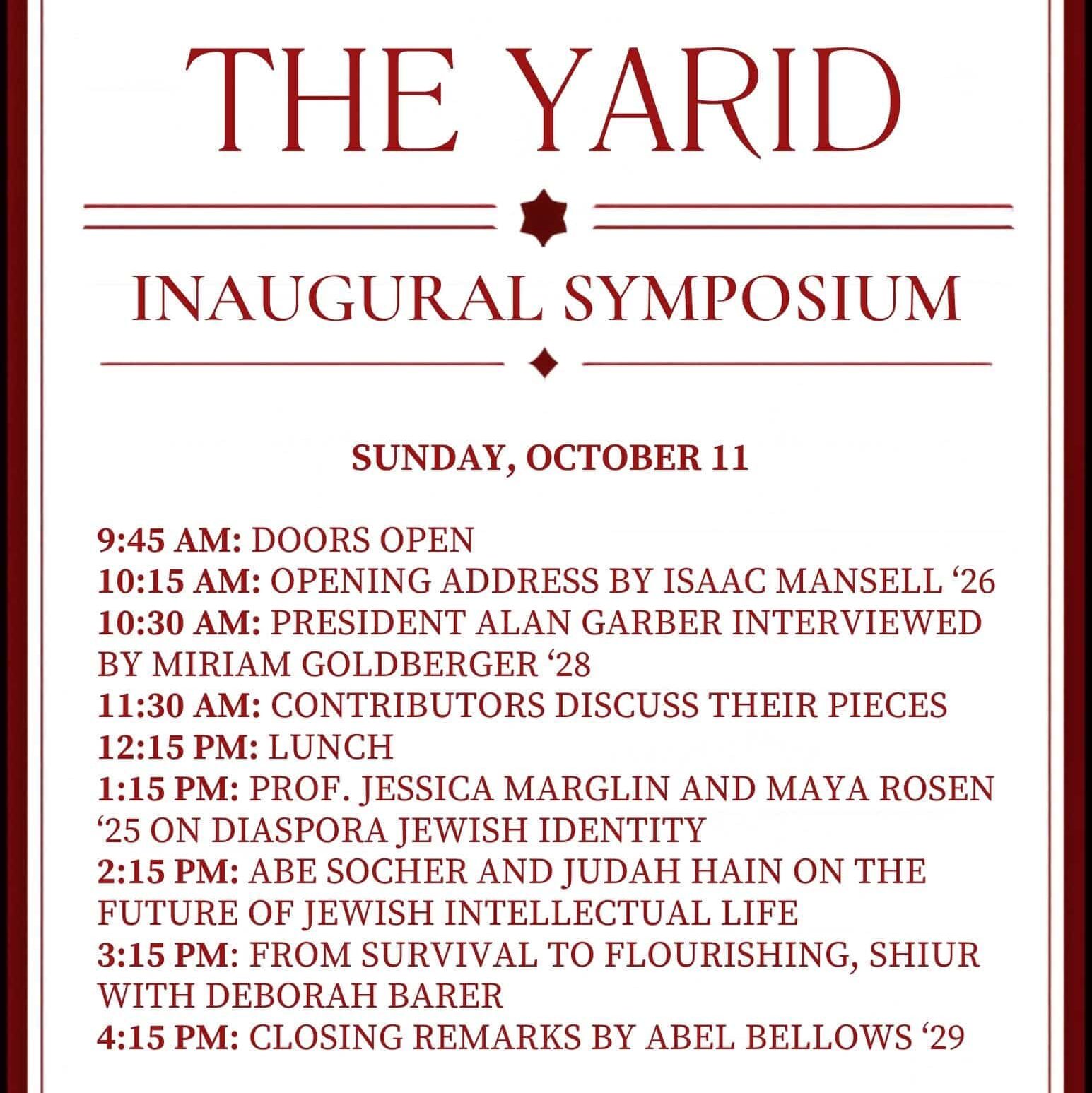The YARID Symposium