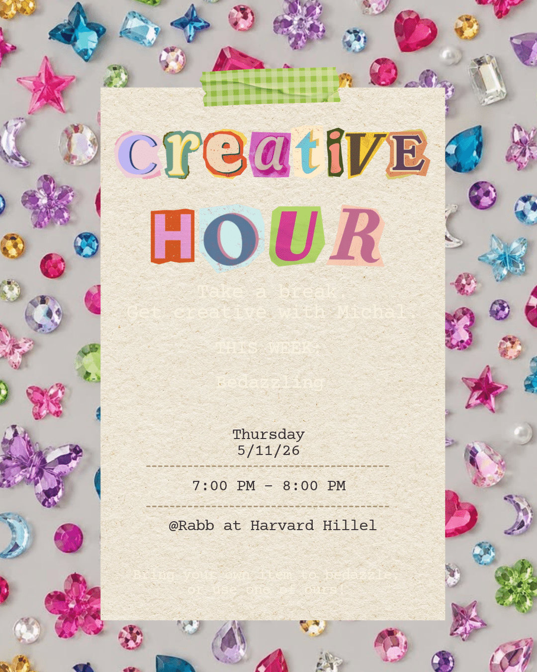 Creative Hour: Bedazzling
