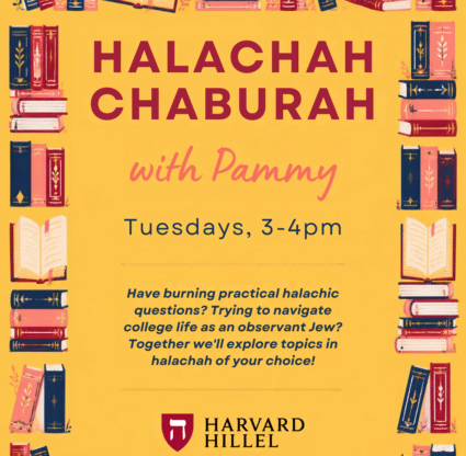 Halachah Chaburah with Pammy flyer